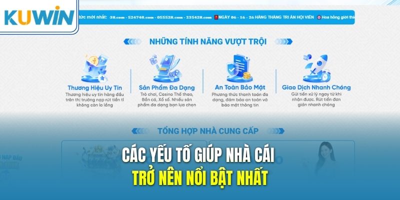 Các yếu tố giúp nhà cái trở nên nổi bật nhất